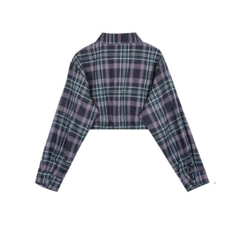 NUZIRO  Áo khoác sơ mi caro  tay dài chống nắng thời trang cho nữ