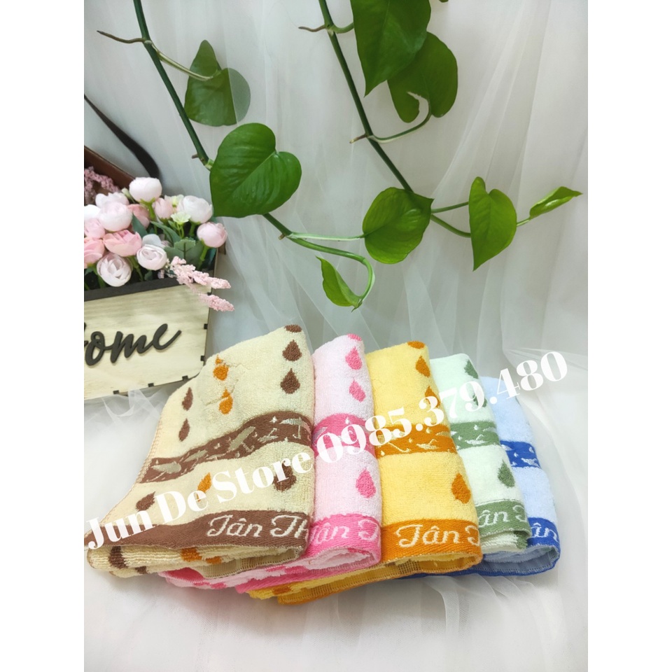 Khăn cotton 30x50 Họa tiết Hạt mưa ♥️ SANG, XỊN, MỊN♥️ Khăn cotton Made in Vietnam, thấm hút tốt, mềm mại.