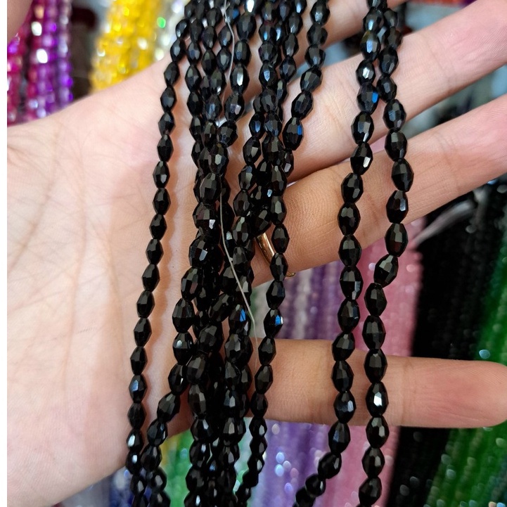 1 Dây Pha Lê đá hình hạt lúa 4x6mm làm vòng tay, DIY