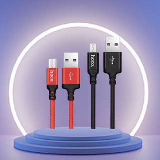 Cáp Sạc Micro HOCO X14 Sạc Nhanh Dành Cho Dòng Android Dây Dù Màu Đen/Đỏ - Hàng Chính Hãng Bảo Hành 12 Tháng