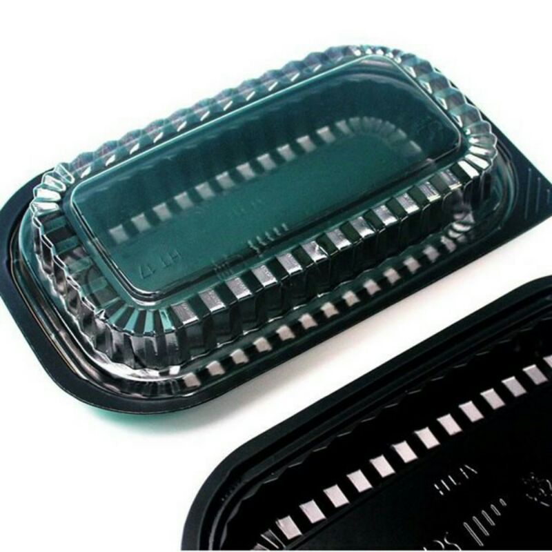 sỉ 500 hộp đựng bánh HT12  HT17 HT203đế đen kèm nắp trắng trong dùng 1 lần an toàn vệ sinh.