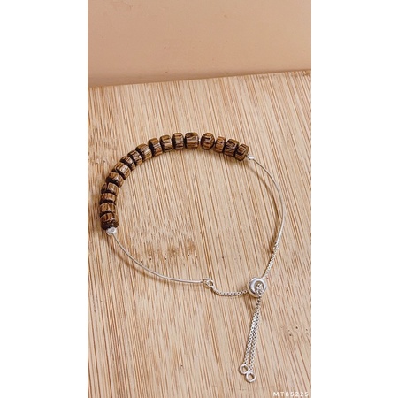 Vòng tay bạc dây rút lồng đá phong thuỷ