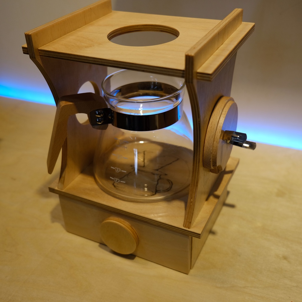 Giá đỡ phễu pha cà phê handmade có ngăn đựng giấy lọc V60