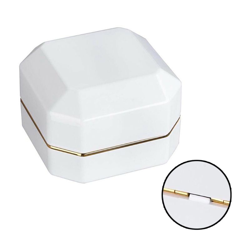 Hộp đựng trang sức hình vuông bằng vải nhung có đèn LED sang trọng