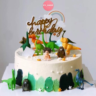 Bộ khủng long trang trí bánh sinh nhật, đồ chơi cho bé- Hàng nhựa đặc