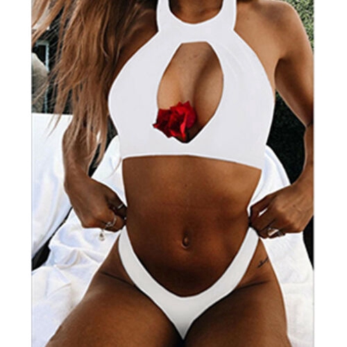 Bikini cổ cao màu trơn gợi cảm hợp thời trang