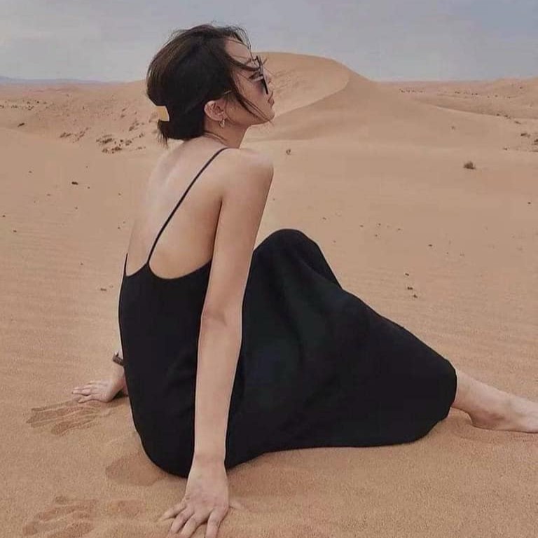 [ Mã FAMAYWA2 giảm 10K đơn 50K] Đầm maxi nữ hở lưng shynstores dáng suông dài vải umi màu đen mặc đi biển | BigBuy360 - bigbuy360.vn