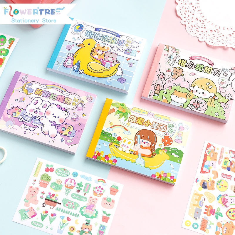Flowertree Bộ 50 Sticker Dán Trang Trí Sổ Tay