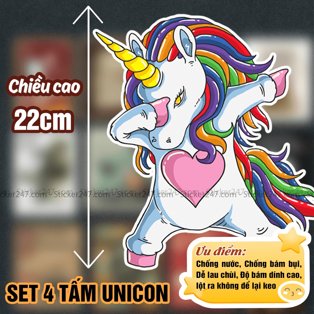 Sticker Unicorn Cute khổ lớn 𝑭𝒓𝒆𝒆𝒔𝒉𝒊𝒑 hình dán Size lớn trang trí quán cà phê, trà sữa, quán ăn, nhà ở, dán tường