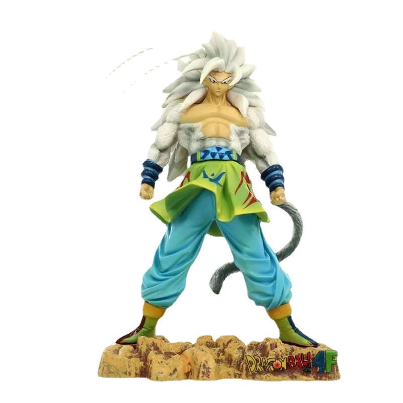 Sản phẩm mới tại chỗ anime bảy viên ngọc rồng mũgk super saiyan monkey king super five white hair goku hình đóng hộp mô hình trang trí hình kỳ nghỉ