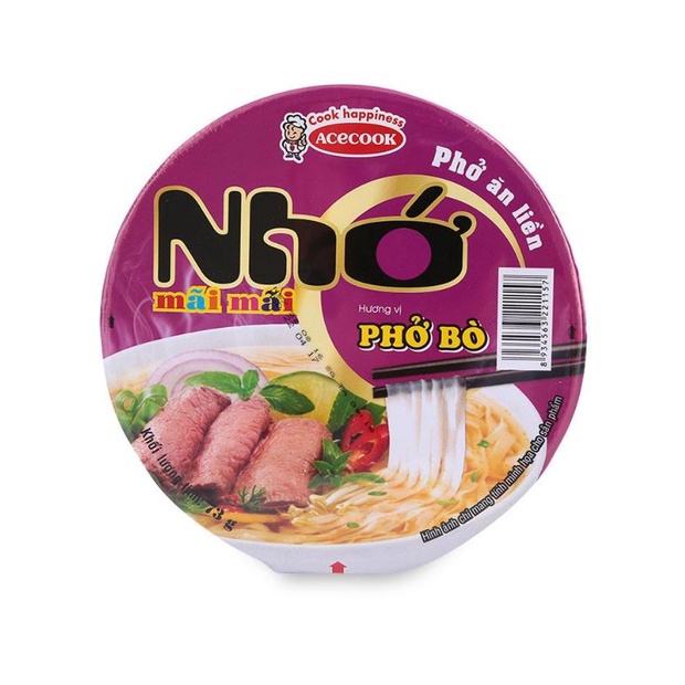 Thùng 12 tô phở, hủ tiếu nam vang, miến sườn heo, mì lẩu thái Nhớ Mãi Acecook