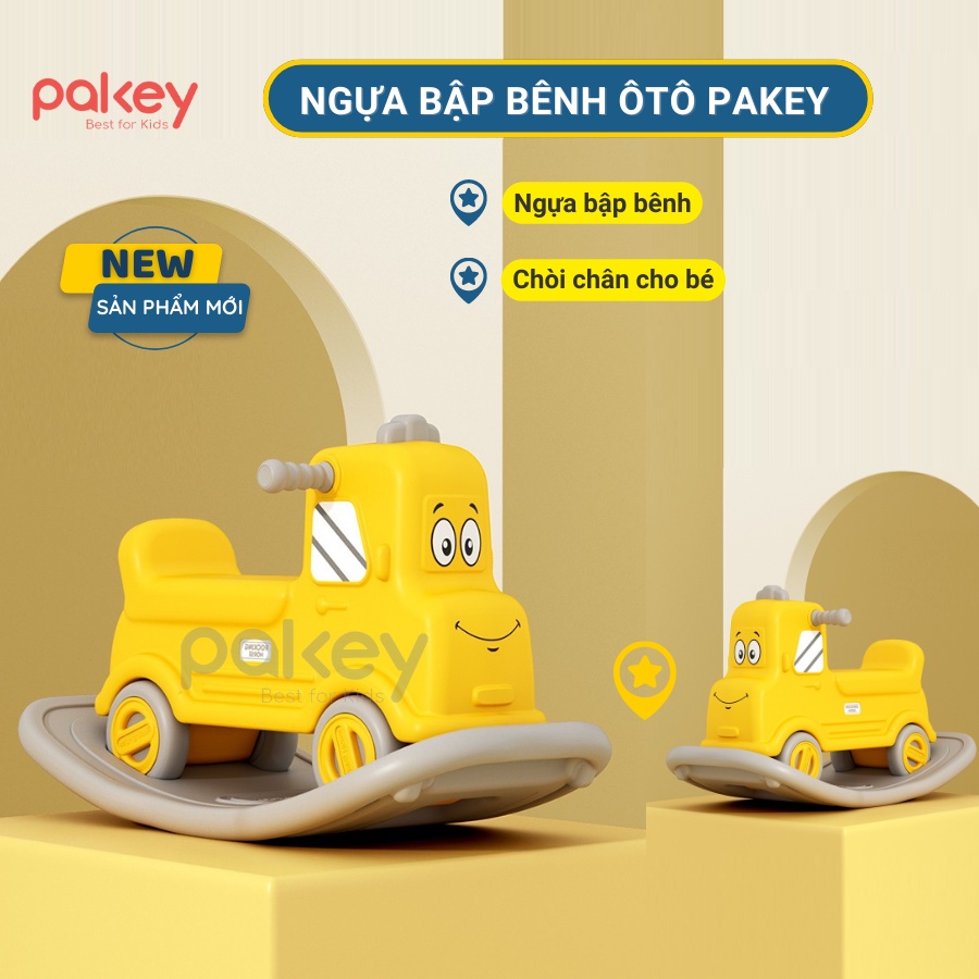 Ngựa bập bênh Pakey Ô TÔ đa năng 2 in 1, xe chòi chân cho bé chính hãng sẵn 2 màu NEW