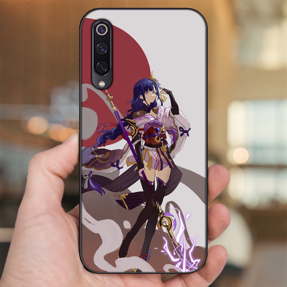 Ốp lưng Xiaomi Mi 9, Mi 9 SE viền đen in hình Raiden Shogun Genshin Impact