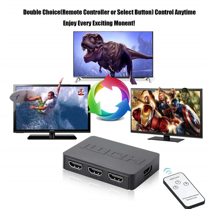 3X1 Hdmi Splitter 3 Port Hub Box Auto Switch 3 in 1 Out Switcher 1080P Hd 1.4 with USB 3.0 Cable USB3.0 HDD Data Cable a Male to Micro-B Extension Cord USB Extension Cord
