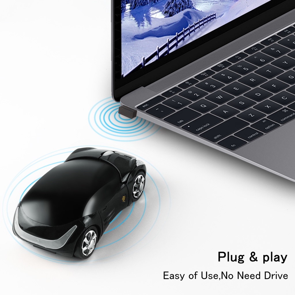 Chuột Quang Không Dây 2.4Ghz Hình Xe Hơi 1600dpi
