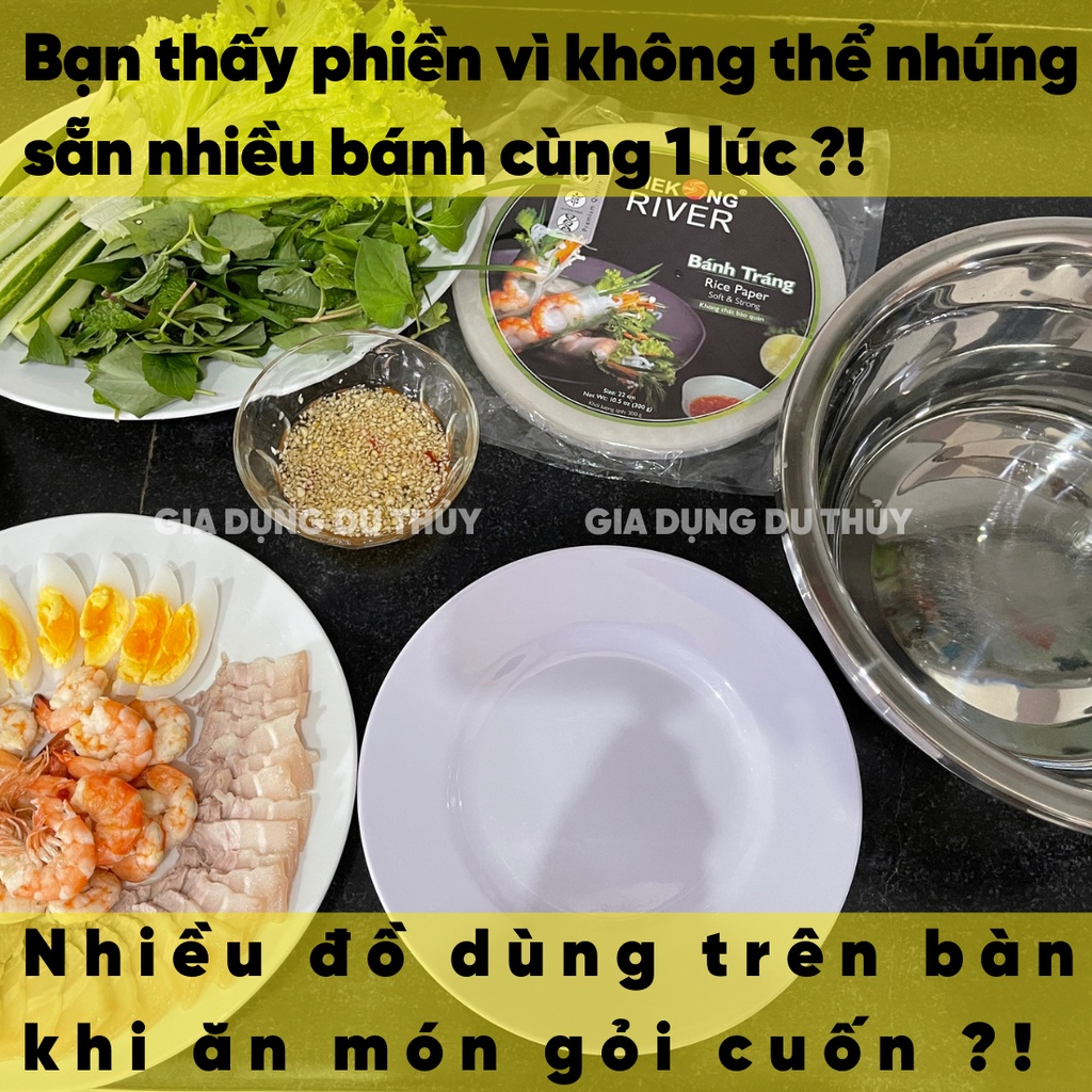 Dĩa nhúng bánh tráng gỏi cuốn tiện lợi tiết kiệm diện tích của gia dụng du thủy