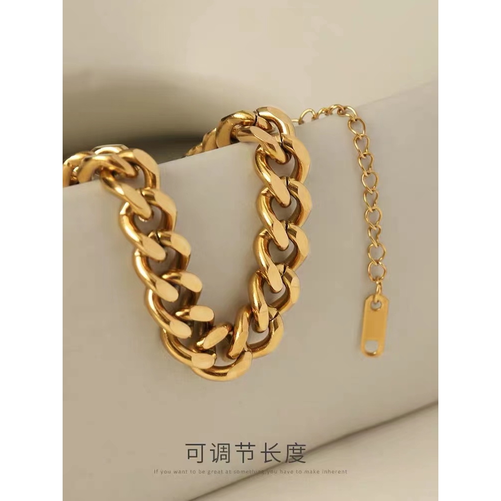 Vòng tay dây thừng bằng thép titan mạ vàng phong cách hip hop đường phố Âu Mỹ cho nam nữ