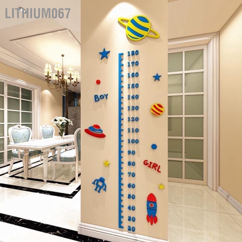 Tranh dán tường mica 3d thước đo chiều cao cho bé, thước đo kity - acrylic Trang trí nội thất Lithium067