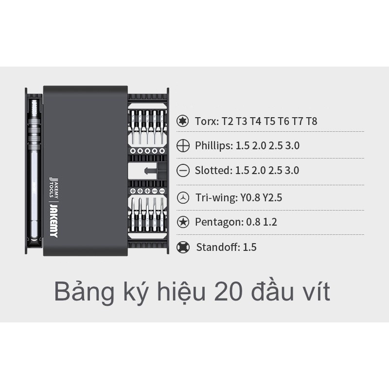 Bộ tua vít Jakemy bỏ túi với thiết kế full hợp kim chất lượng cao - chuyên sửa chữa điện thoại laptop phone repair tools