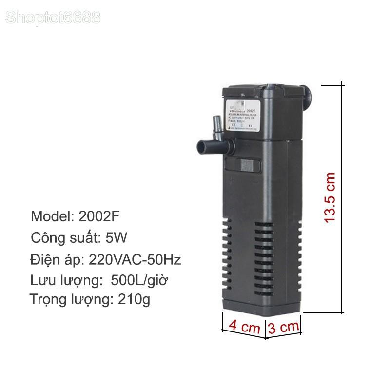 Máy bơm lọc nước bể cá cảnh kèm đầu phun mưa 3W-5W (Kho hàng Hà Nội)