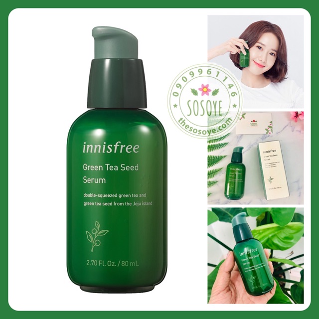 Tinh Chất Dưỡng Ẩm Phục Hồi Da Từ Trà Xanh Tươi Jeju Innisfree Green Tea Seed Serum 80ml