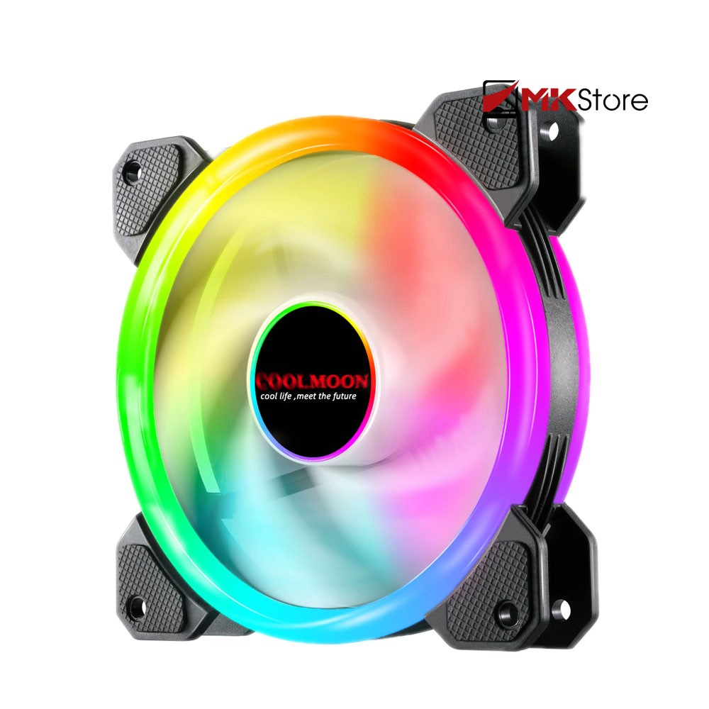 Quạt LED RGB Fan Coolmoon v2 Dual Ring 12cm