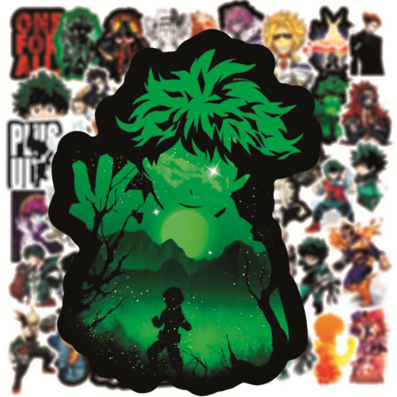 100/ 50/ 25/ 10 nhãn dán phong cách hoạt hình My Hero Academia trang trí laptop