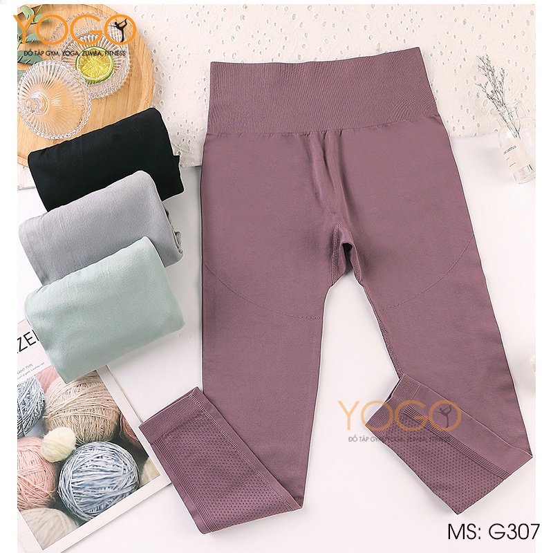 Quần tập gym yoga nữ quần legging nữ cạp cao nâng mông tôn dáng co giãn gen bụng định hình YOGO G307