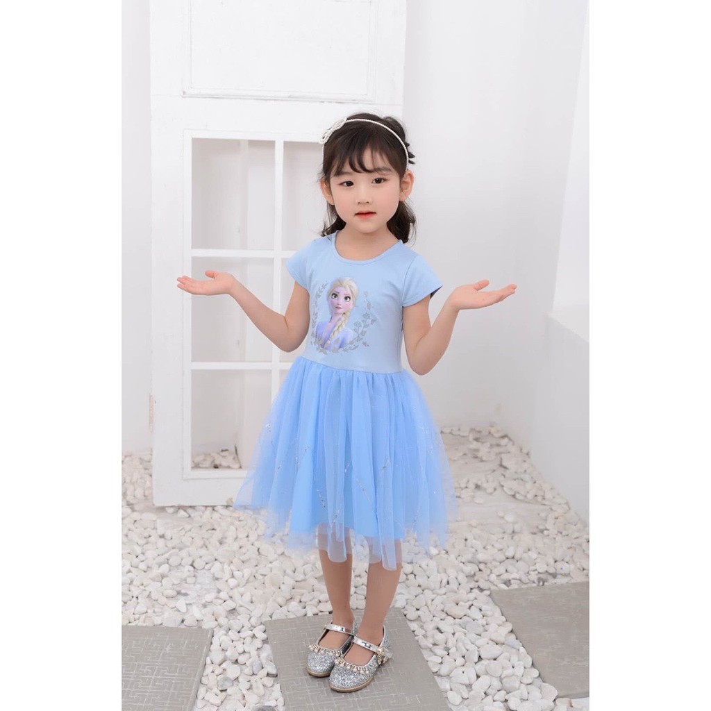 Váy công chúa elsa - chân váy nhấn kim sa cực xinh size 90-130