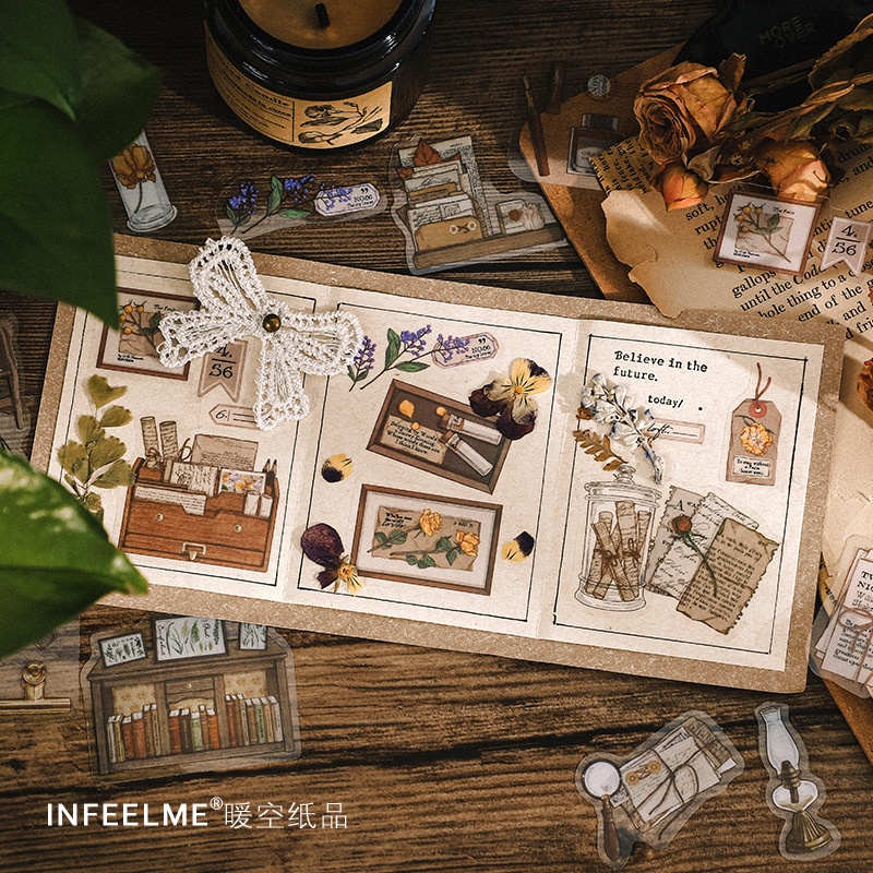 Sticker Shanze vật liệu trang trí Scrapbook, sổ tay, vở  (set 40 stickers)- [ 106 ]