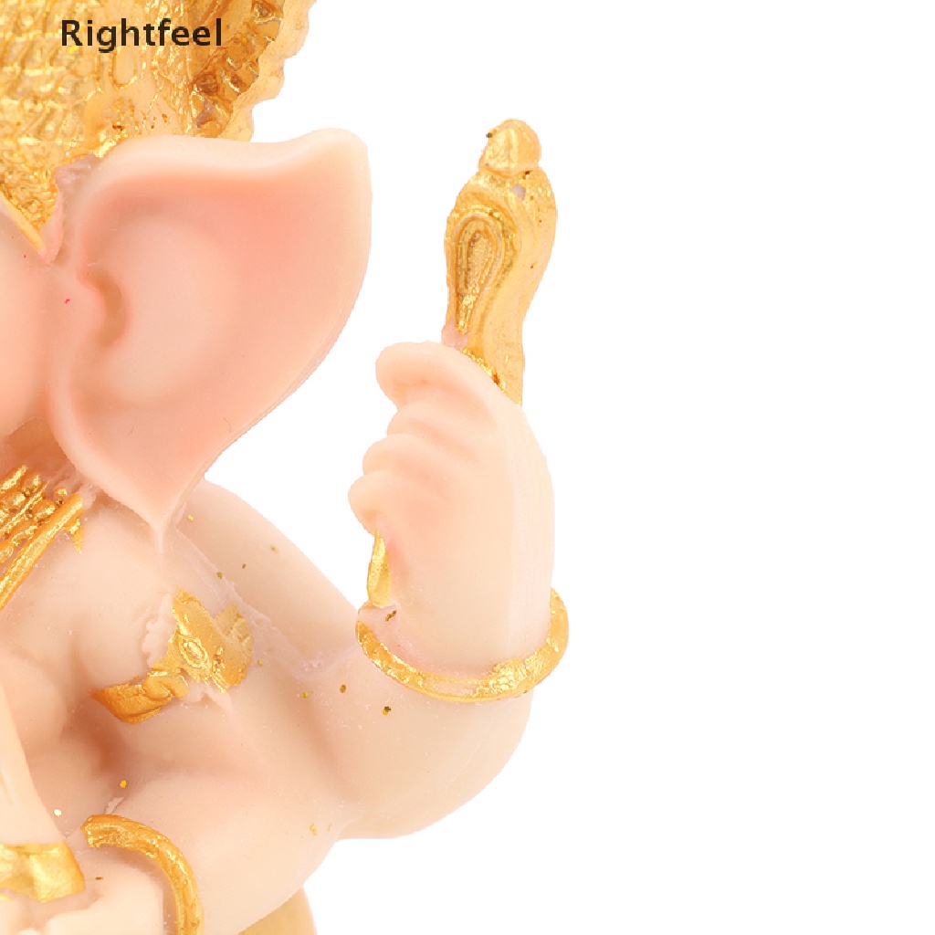 Mô Hình Tượng Phật Thần Ganesha Vàng Điêu Khắc Tinh Xảo