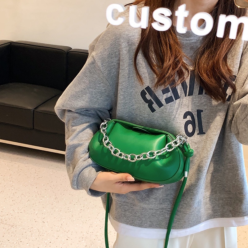 Túi Đeo JASMIN NOIR Chéo Da PU Phối Dây Xích Phong Cách Boho Thời Trang Cho Nữ