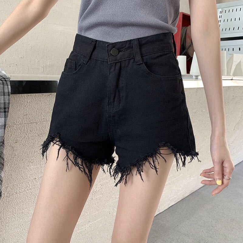 [Hàng Có Sẵn] Quần Short Jean Ống Rộng Lưng Cao Phong Cách Mùa Hè 2022 Dễ Phối Đồ Cho Nữ