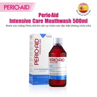 Nước súc miệng sát khuẩn hầu họng, ngăn ngừa mảng bám, nha chu, viêm nướu Perio-Aid Intensive Care 500ml