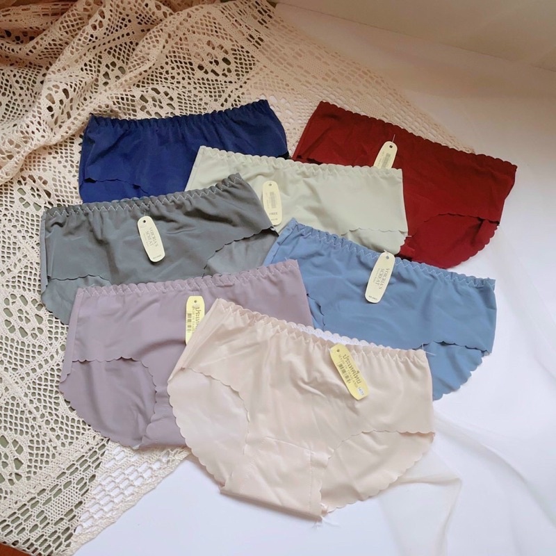 [Thanh Lý] Quần lót su nữ vải mềm viền sóng thun lạnh KIMCHIBIKINI chíp đúc thiết kế mềm mại xinh đẹp dễ thương QL158