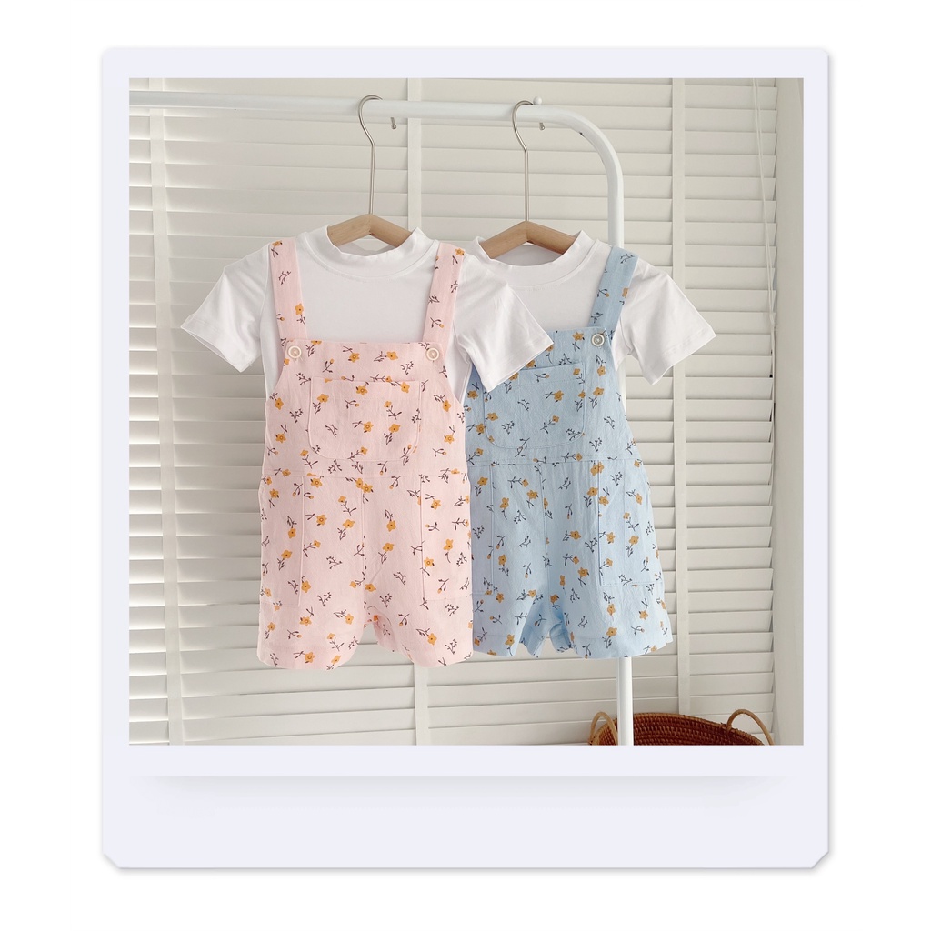 Sét áo+ quần yếm hoa nhí cho bé gái 8-20Kg