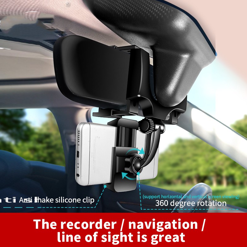 360 ° Giá Đỡ Điện Thoại/ Thiết Bị GPS Gắn Kính Chiếu Hậu Xe Hơi Xoay Được Tiện Dụng