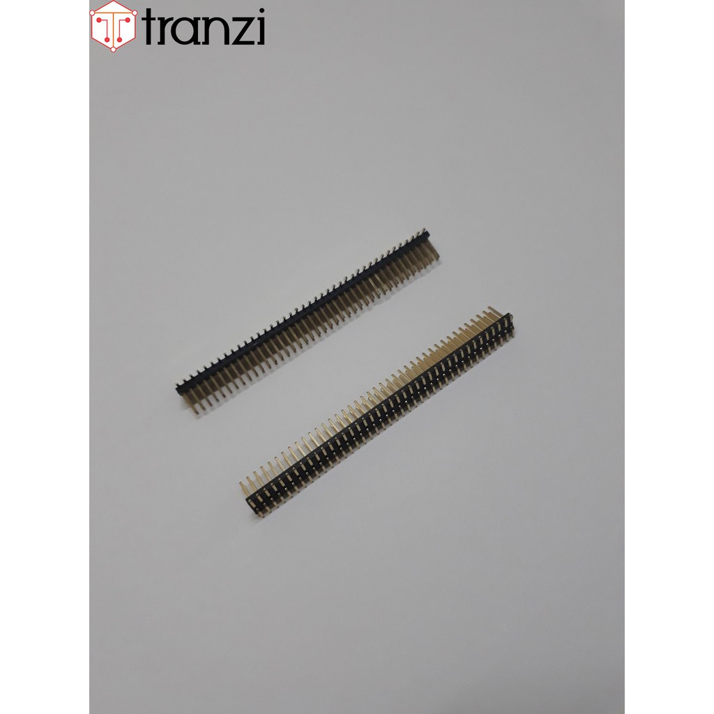 Giăm dán SMD 1.27mm đôi đực thẳng 2x40P 4mm đen chân đồng - túi 2 cái - túi  2 cái