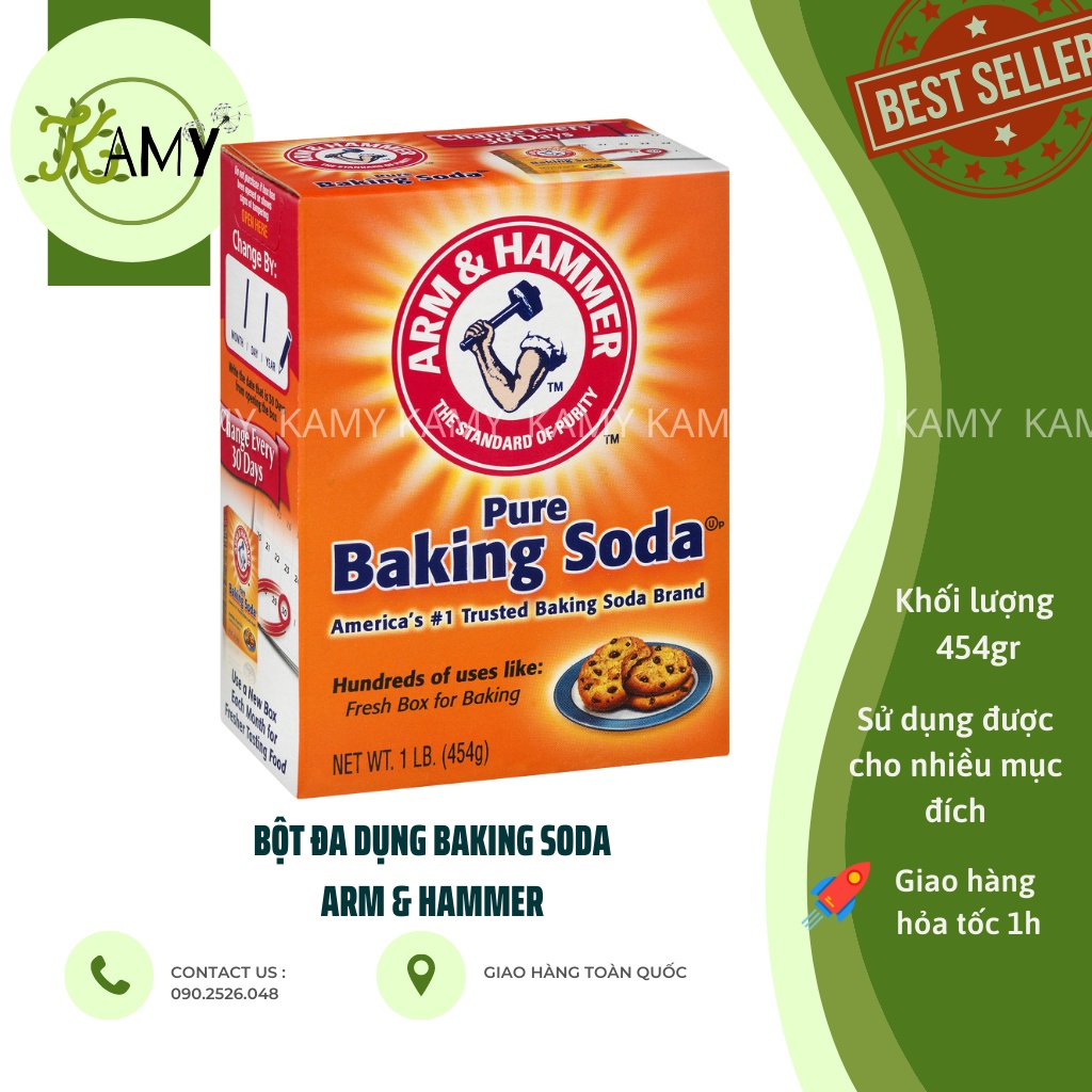 Baking soda 454g nhập khẩu Mỹ trắng răng khử mùi thanh lọc