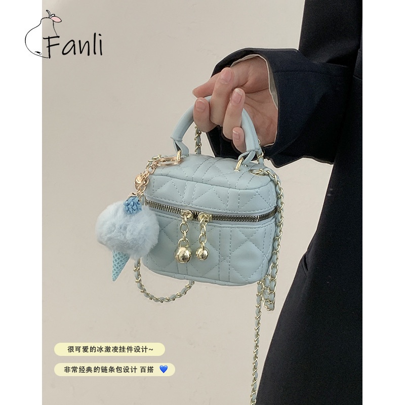 Fanli Túi Xách Da Đeo Vai Hình Vuông Cỡ Nhỏ Phối Dây Đeo Sợi Xích Thời Trang Chất Lượng Cao Cho Nữ