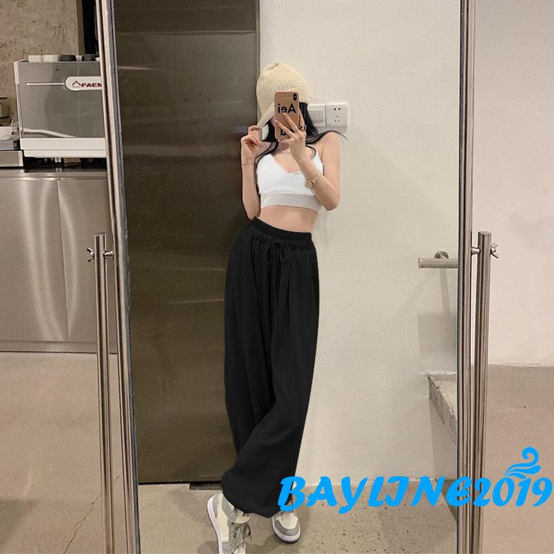 Set Áo Dây Hở Lưng + Quần Dài Lưng Cao Ống Rộng Thời Trang Cho Nữ