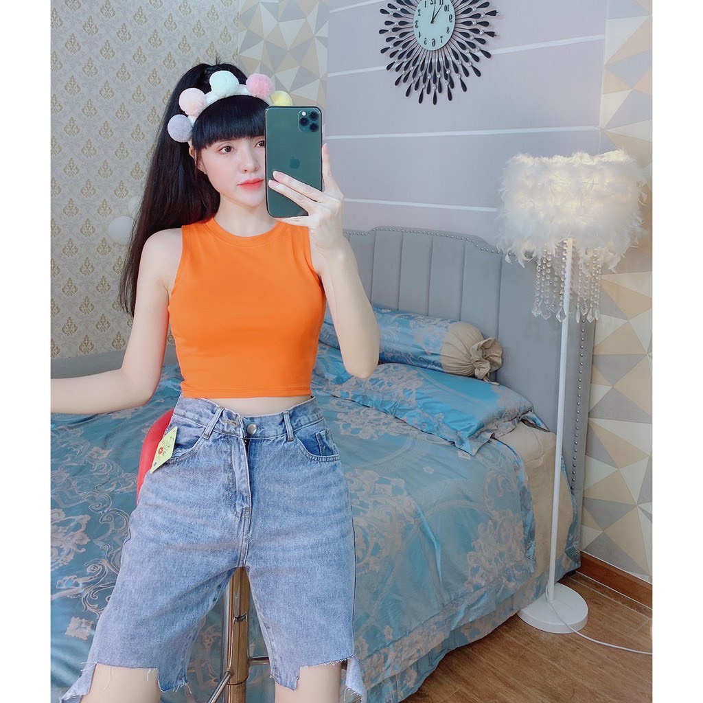 Áo thun ba lỗ bozip dáng croptop mẫu Basic bán quanh năm đủ màu