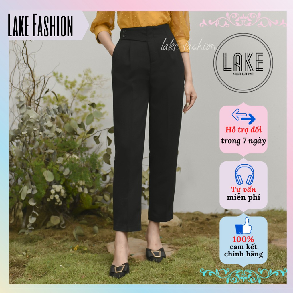 Quần tây, Quần âu nữ cúc lệch chun sau fom chuẩn lên dáng đẹp 2 cúc Lake fashion