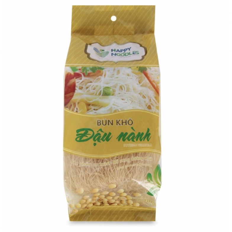 Bún Khô Đậu Nành/Bún Khô Mè Đen Happy Noodles 400G