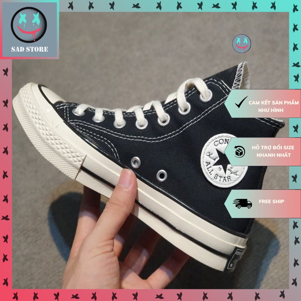 Giày_Converse Cổ Cao Đen, Giày CV 1970S Đen Cao Cổ Hàng Cao Cấp Full Box + Bill | BigBuy360 - bigbuy360.vn