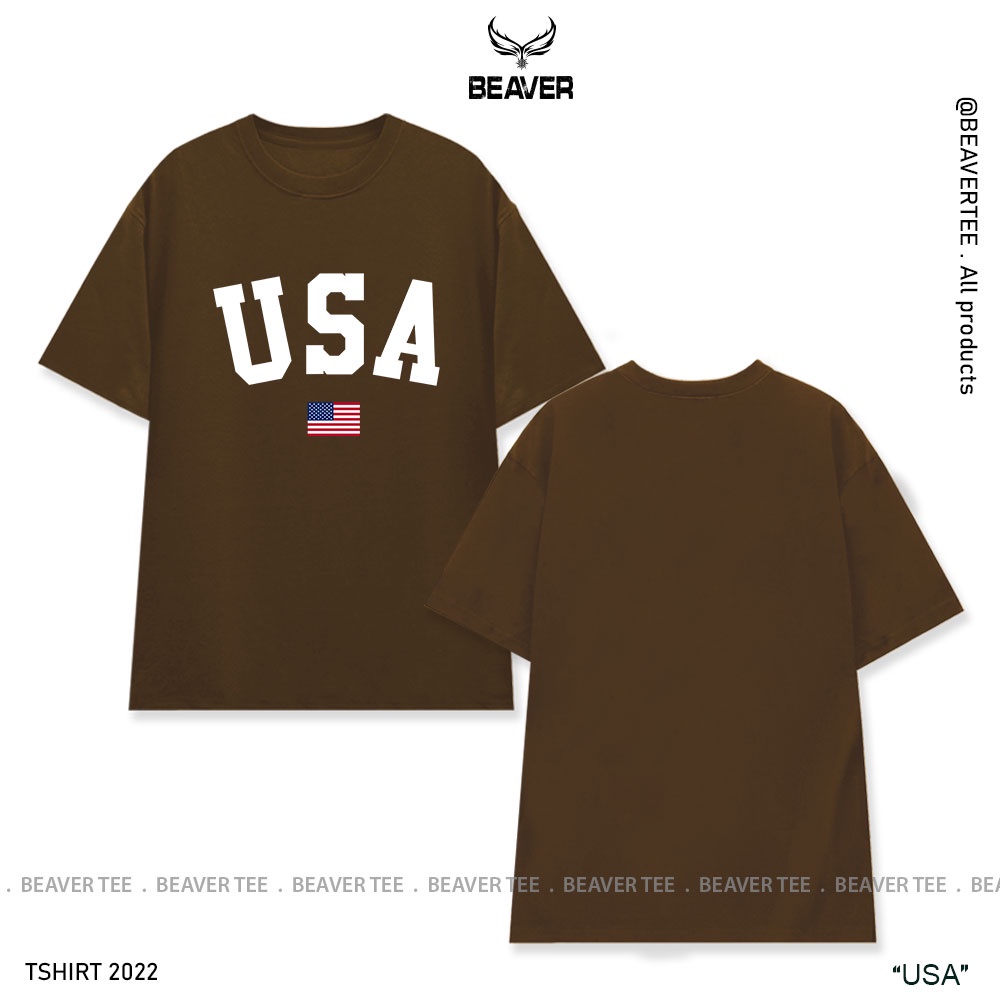 Áo thun tay lỡ USA Mỹ Cotton 100%