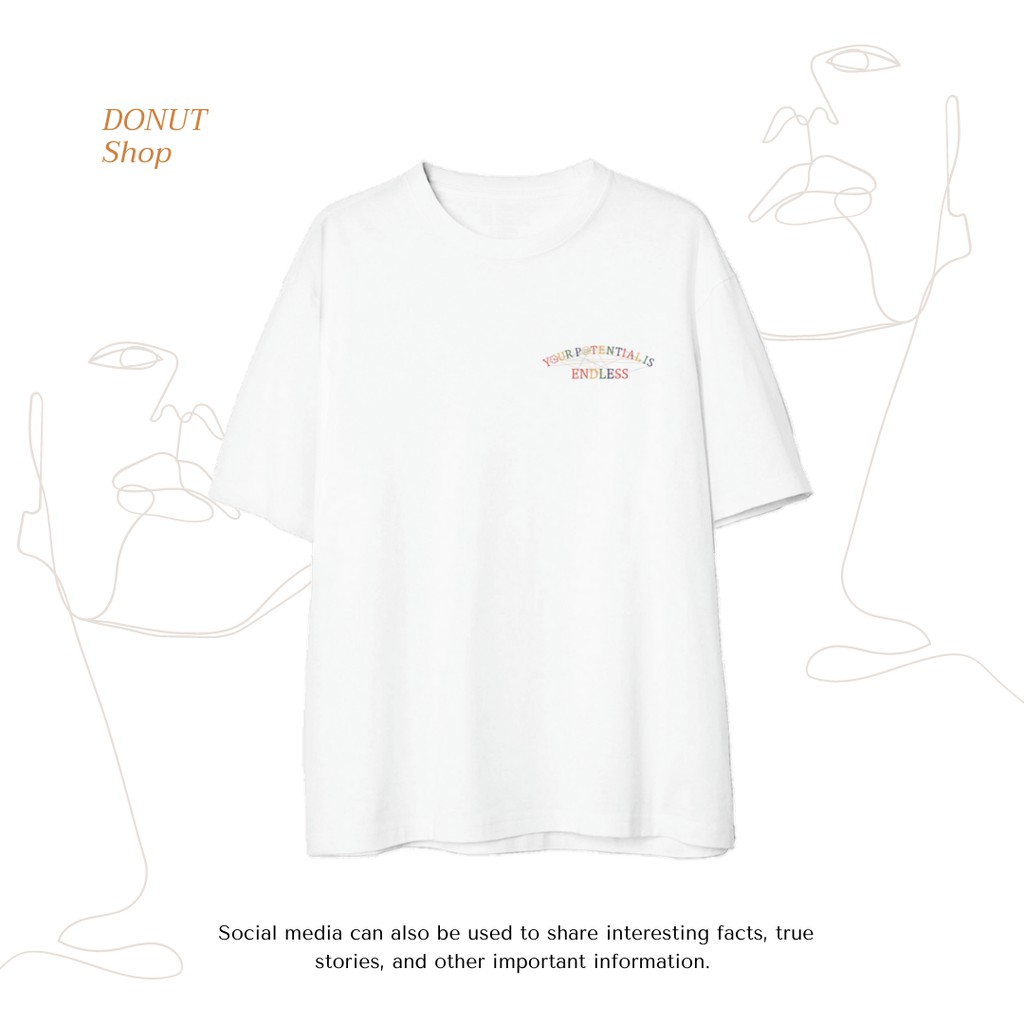 Áo thun thêu cotton unisex YOUR PONTENTIAL IS ENDLESS