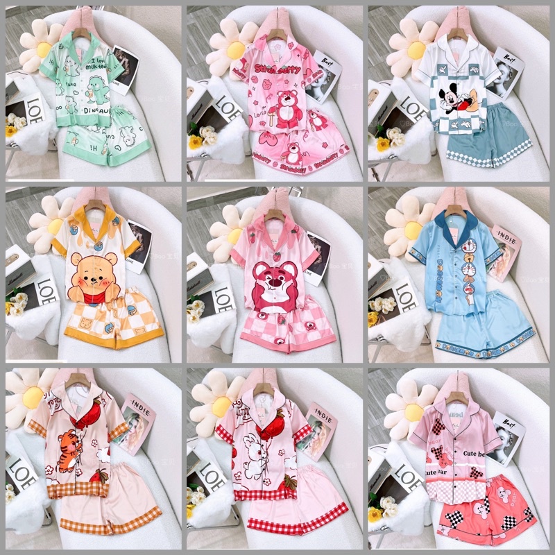 Đồ Bộ Mặc Nhà Pijama Boo Lụa Latin Mềm Mịn Mát Form Đùi Freesize (40-58kg)_Hoả Tốc Hcm
