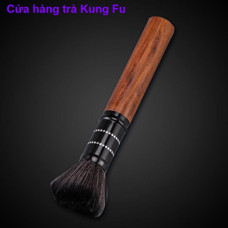 chổi quét trà gỗ mun khay Bàn chải không rụng bình nâng tóc, bút trà, bộ Kung Fu, phụ kiện đạo cạo râu lớn