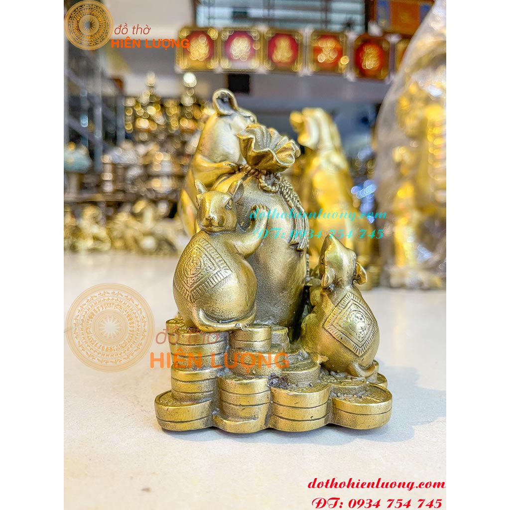 Tượng Chuột Ngũ Phúc Bằng Đồng- Gia Đình Chuột-Tượng Linh Vật Phong Thủy Bằng Đồng